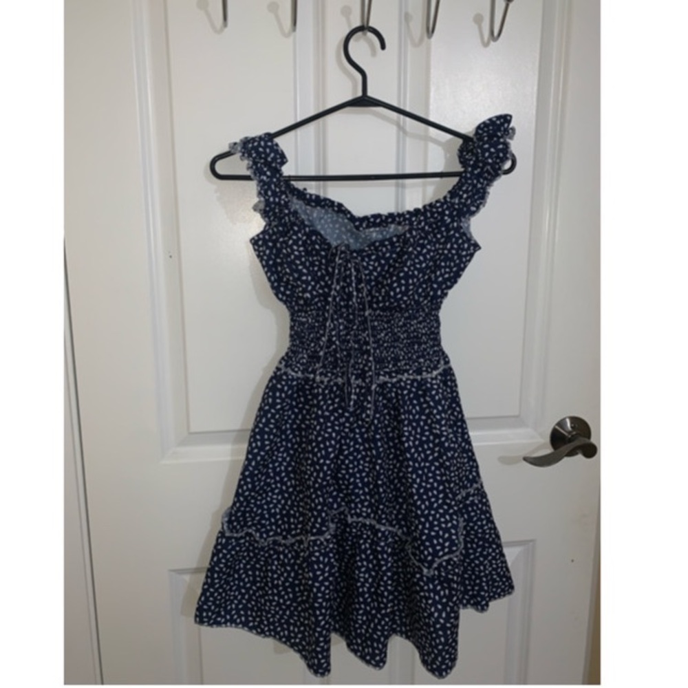 Off-the-Shoulder Polka Dot Dress